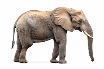 Obraz premium African elephant, isolated, standing, large, majestic.