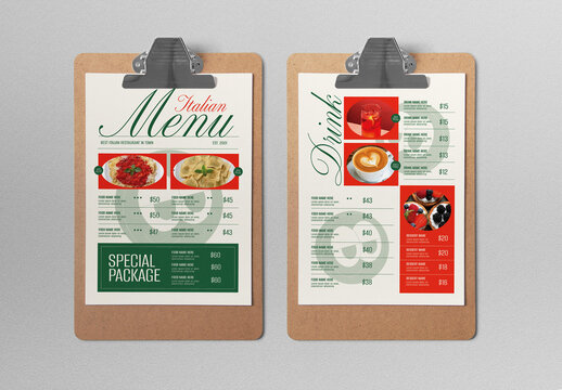 Beige Quirky Italian Food Menu Layout
