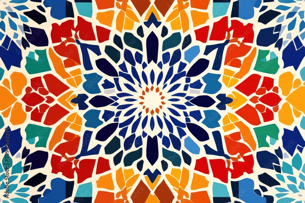 Poster abstract mosaic pattern design with colorful geometric shapes