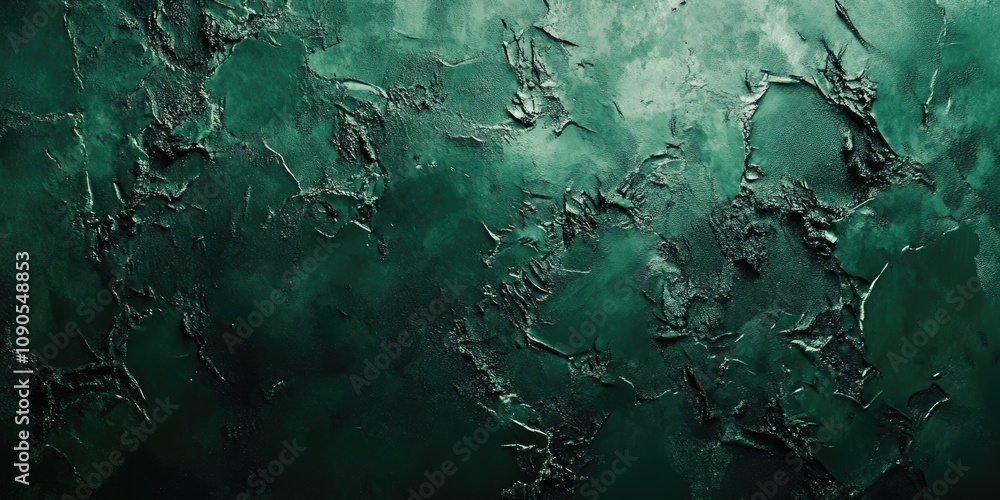 Poster abstract dark green background featuring various textures and shades, creating a visually striking a