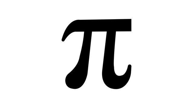 Pi, the essential black Greek mathematical symbol, is isolated against a clean transparent background, providing a professional visual element for