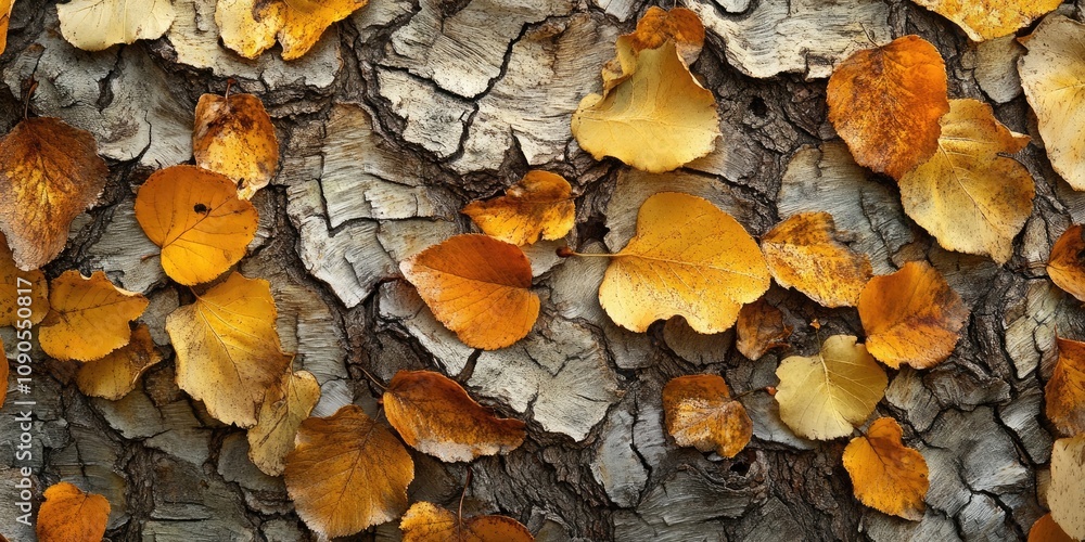 Poster the texture of the tree bark is vividly highlighted in this autumn scene, showcasing the intricate d