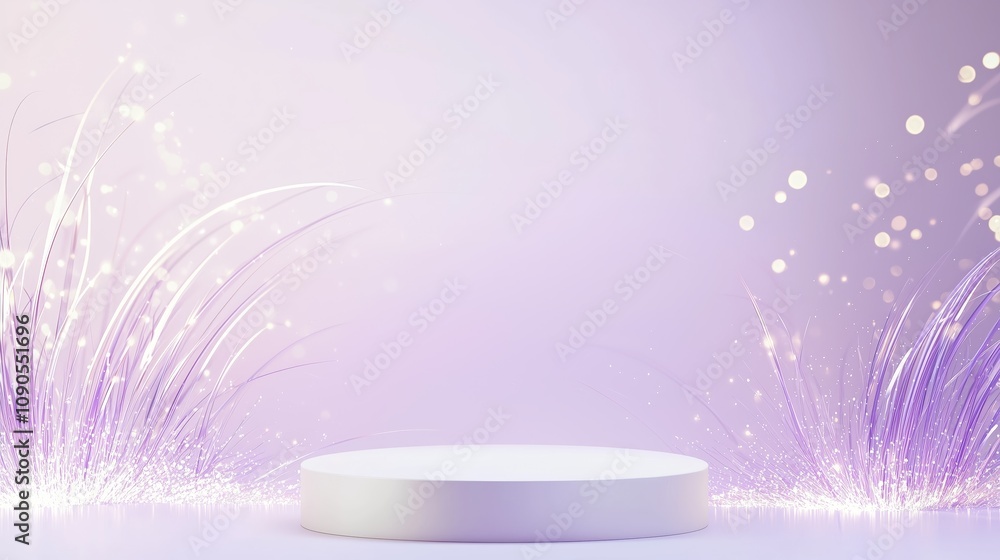 Poster stylish 3d podium in a large empty area surrounded by soft light effects and elegant textures for a 