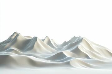 Obraz premium White, undulating, abstract, landscape, smooth.