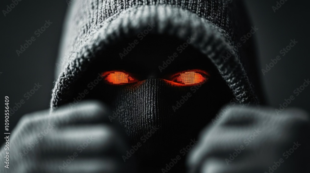 Poster protecting identity in cybersecurity, hacking vulnerabilities and mitigation, focus cover all object
