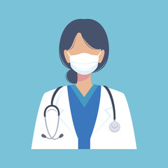 Fototapeta premium doctor wearing a medical mask portrait