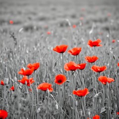 Naklejka premium poppy field in summer