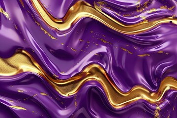 Obraz premium seamless pattern flat illustration style, world map 3D violet with gold liquid background, fluid splash, swirl on bright. Luxury golden flow. luxus gold background dynamic flow wave 3d