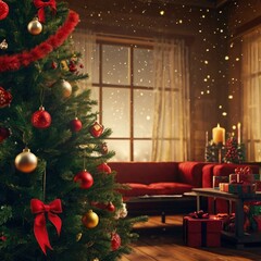 Christmas house in the forest