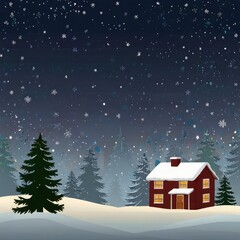 Christmas house in the forest