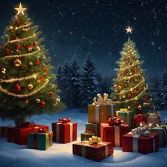 Christmas house in the forest