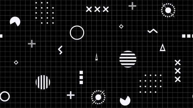 横に流れる幾何学模様の背景、アルファチャンネル、ループ