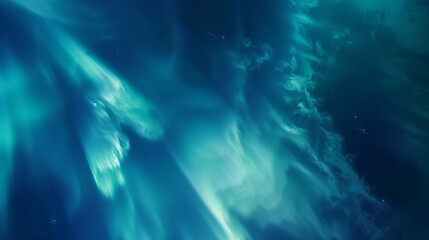 Obraz premium Blue Aurora Borealis Dancing Over the Horizon
