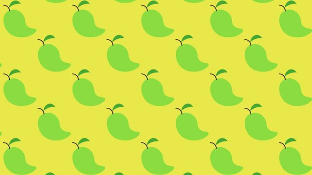 Tropical mango Fruit seamless pattern on solid background