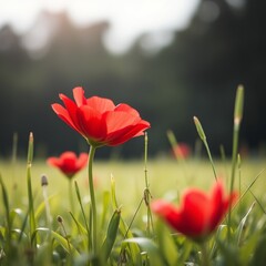 Obraz premium red poppy in the field