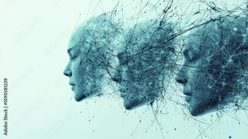 Poster digital art abstract technology and the evolution of identity through creative expression and innova