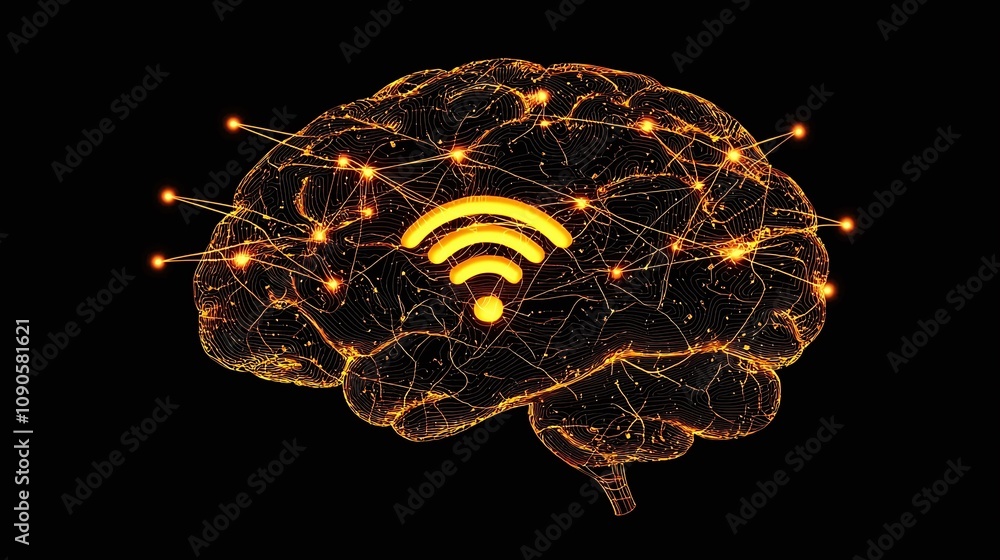 Poster brain technology wi-fi network and the evolution of digital interaction and connectivity through inn