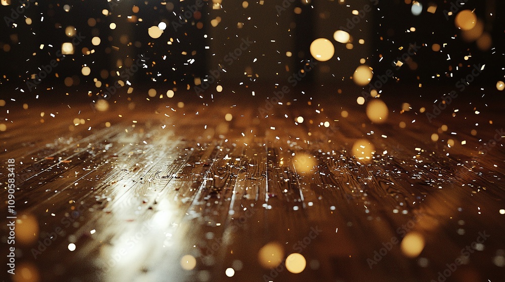 Poster glitter particles sparkle and magic creating a dreamy and enchanting atmosphere.