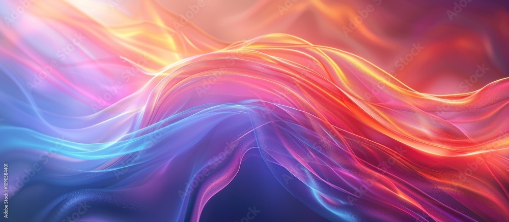 Poster abstract colorful flowing wave background.