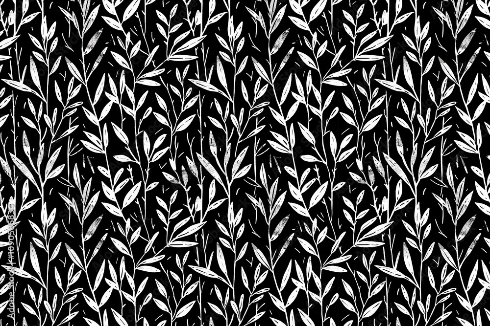 Poster toile pattern tapestry. linocut print. monochrome botanical pattern background. created with generat