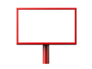 Fototapeta premium A red rectangular sign structure with a blank surface, designed for displaying messages or advertisements.