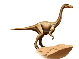 Obraz premium Dinosaur Fossil with Long Neck Brachiosaurus on Earth, long neck brachiosaurus, prehistoric creature