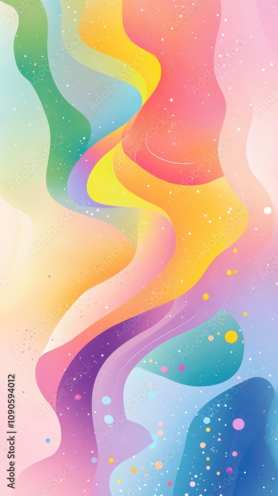 Poster vibrant abstract background featuring swirling colors and soft gradient shades with dots and texture