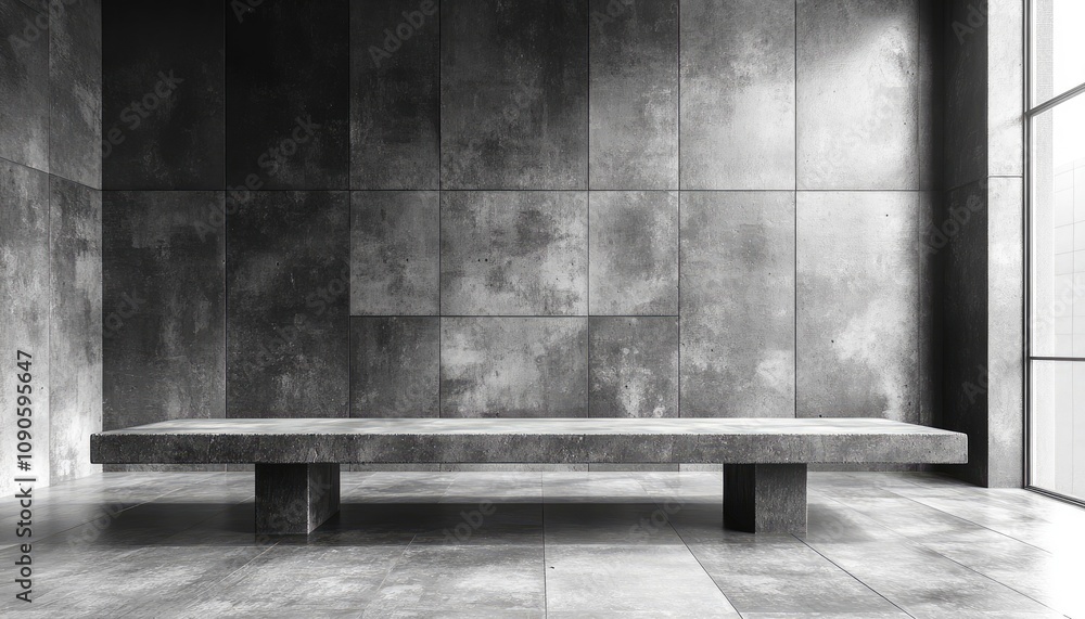 Poster concrete table with empty space. perfect for showcasing products or displaying designs.