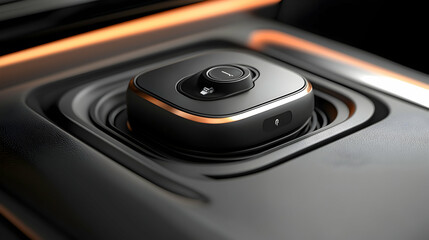 Innovative technology integration in modern vehicles automotive industry product showcase indoor environment close-up viewpoint smart solutions