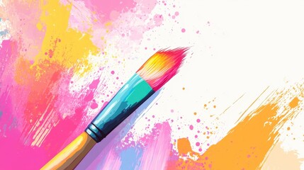 Obraz premium Vibrant Paintbrush for Creative Artwork Inspiration