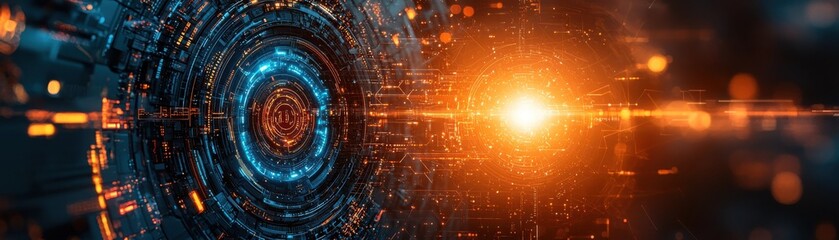 Fototapeta premium Exploring futuristic technologies in a high-tech environment a vision of tomorrow