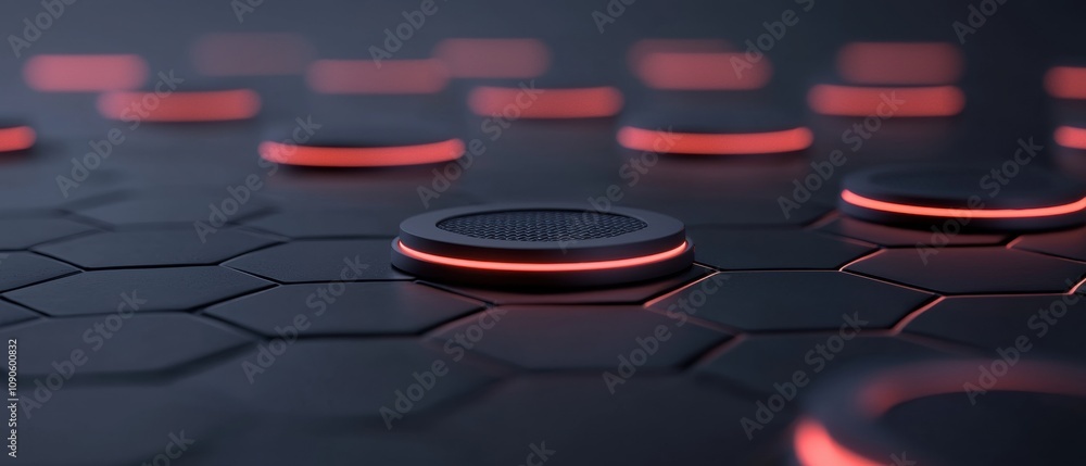 Aufkleber a close up of a black and red design with a red circle in the middle
