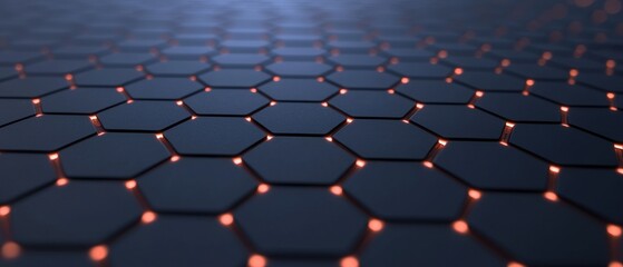 Fototapeta premium A close up of a black and orange hexagonal pattern