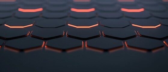 Fototapeta premium A close up of a black and orange hexagon