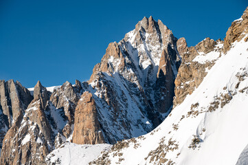 view of the mont blanc massif from punta helbronner, aosta valley, italy
