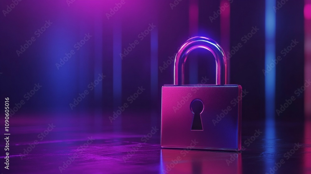 Poster a silver lock with a keyhole sits on a dark surface