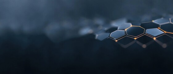 A computer generated image of a hexagonal pattern with a blue background