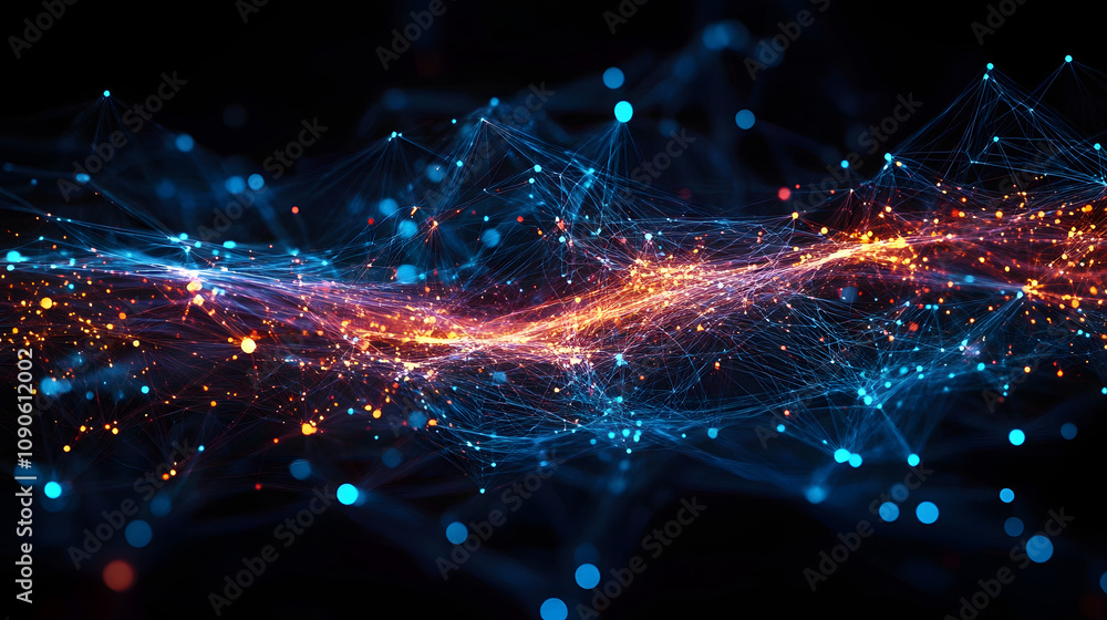 Poster digital technology global business network connection data analysis social media marketing digital s