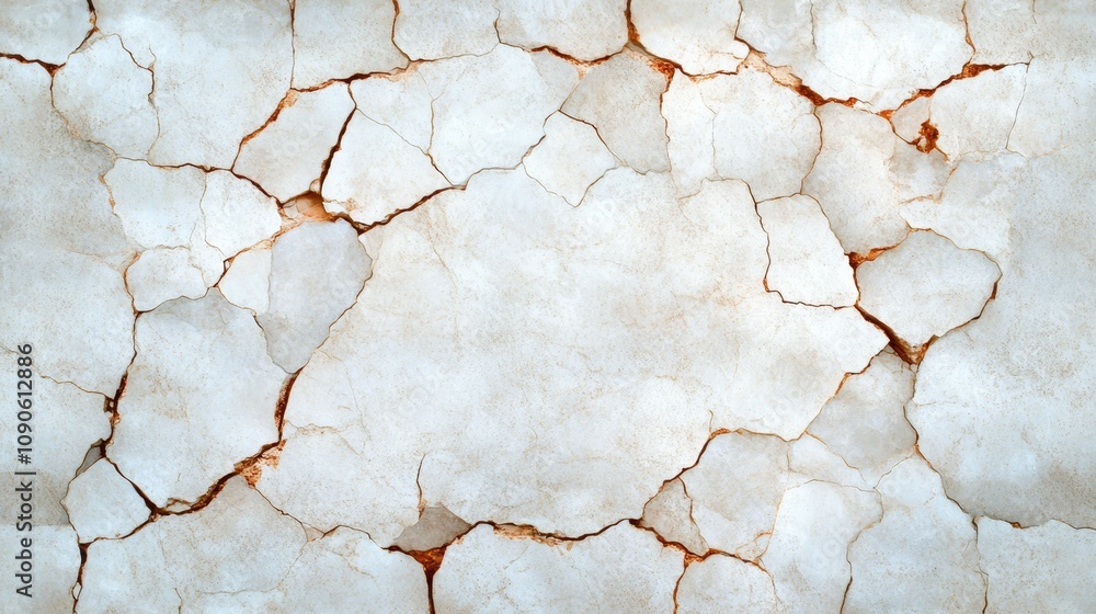 Poster weathered wall with intricate crack patterns, closeup view of texture and decay