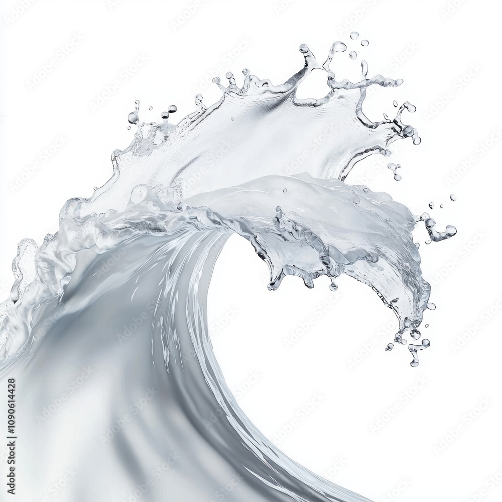 Aufkleber a dynamic splash of water, creating an artistic wave effect, capturing the fluid movement and clarit