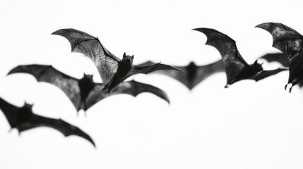 Fototapeta premium Bats Halloween. Vampire Bat Holiday Decoration for Scarey Halloween Party