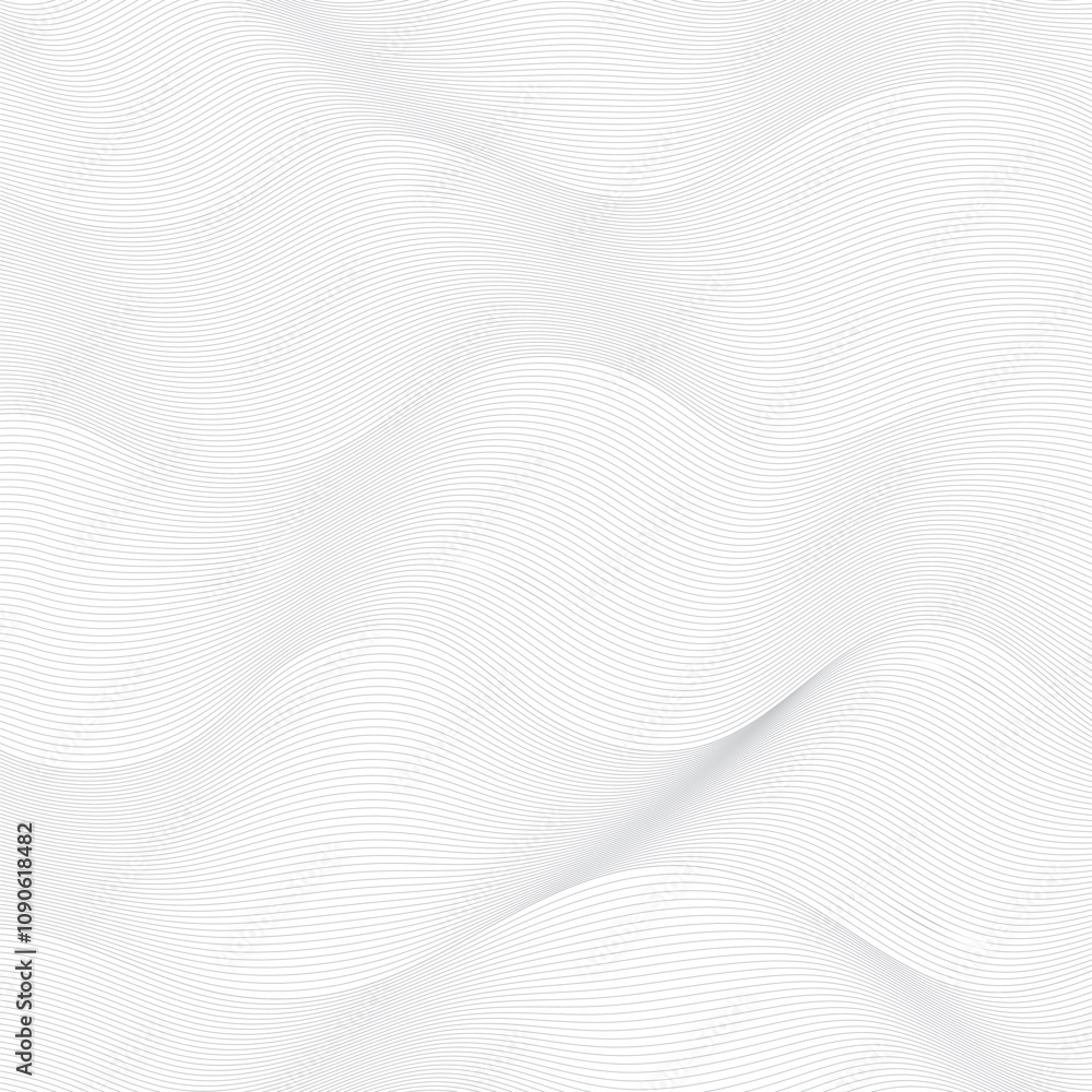 Poster abstract wavy background design with flowing lines and simple patterns in shades of white-gray.