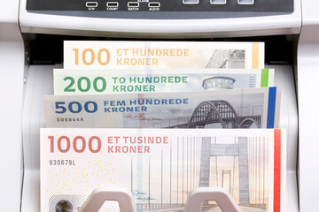 Danish krone in the counting machine