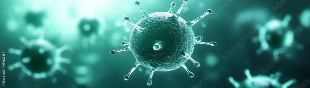 Poster pathogen triggering immune response, microscopic view of infection and defense mechanisms