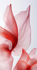 Soft Red Flower Petal with Light Pink Tones &ndash; Minimalist Design with Graceful Fluid Form and Elegant Details