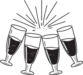 Beer Glass Silhouette Icon - Isolated Vector Design.