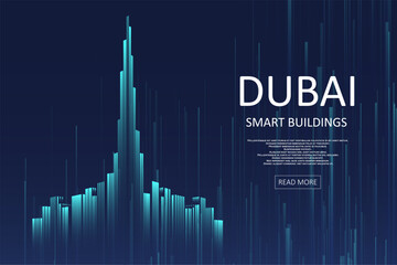 Smart building concept design for Dubai. Graphic concept for your design.. Adobe Illustrator Artwork