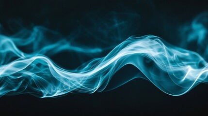 Fototapeta premium Mesmerizing Vapor Waves in Sleek Turquoise Silver and Black Blend