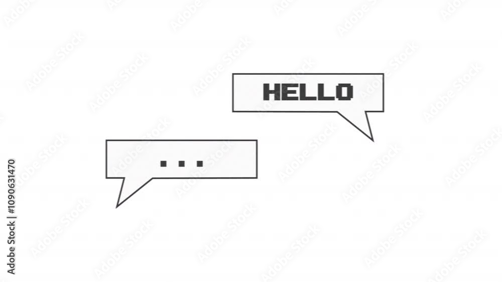 Poster animated dialogue icon in y2k style with glitch effect. alpha channel