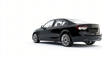 Obraz premium Black Sedan Car Rear View Studio Shot Luxury Vehicle